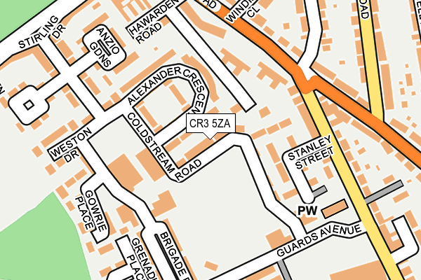 CR3 5ZA map - OS OpenMap – Local (Ordnance Survey)