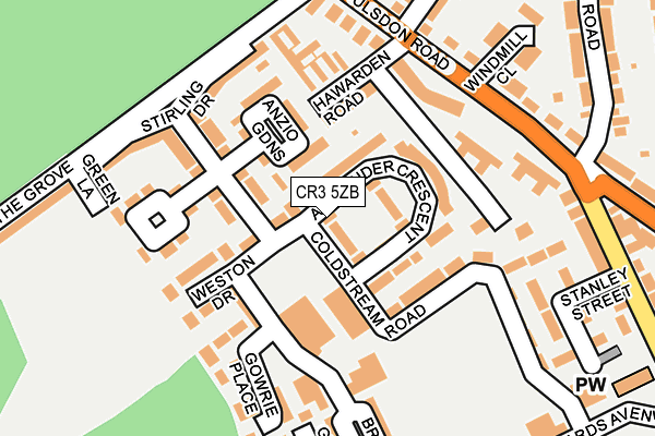CR3 5ZB map - OS OpenMap – Local (Ordnance Survey)