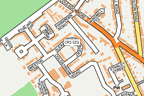 CR3 5ZG map - OS OpenMap – Local (Ordnance Survey)