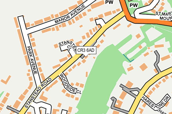 CR3 6AD map - OS OpenMap – Local (Ordnance Survey)
