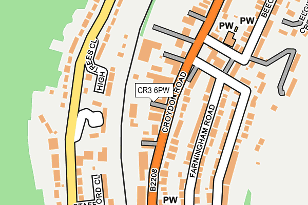 CR3 6PW map - OS OpenMap – Local (Ordnance Survey)