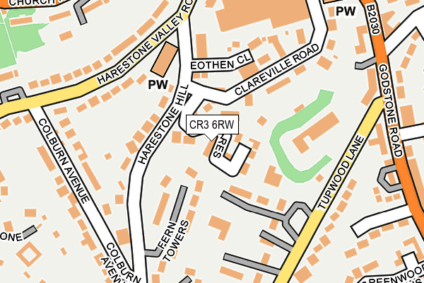CR3 6RW map - OS OpenMap – Local (Ordnance Survey)