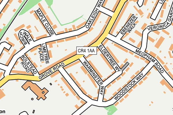 CR4 1AA map - OS OpenMap – Local (Ordnance Survey)