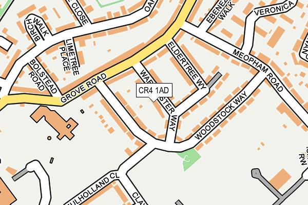 CR4 1AD map - OS OpenMap – Local (Ordnance Survey)