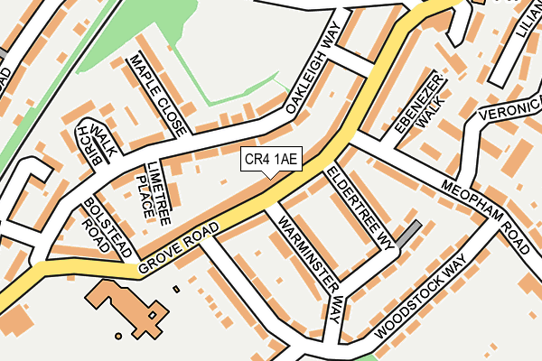 CR4 1AE map - OS OpenMap – Local (Ordnance Survey)