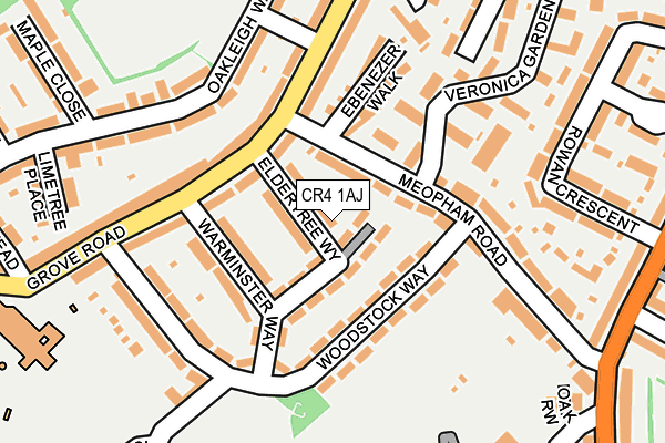 CR4 1AJ map - OS OpenMap – Local (Ordnance Survey)