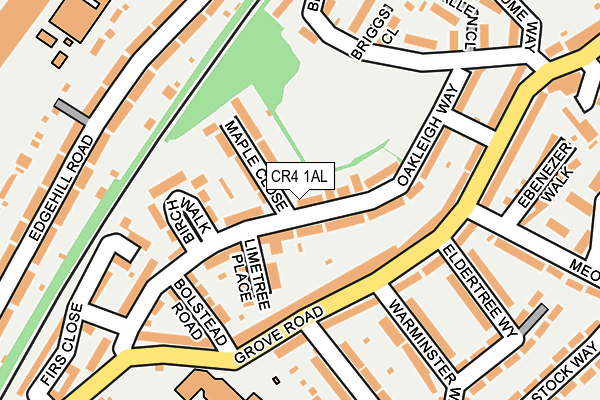 CR4 1AL map - OS OpenMap – Local (Ordnance Survey)