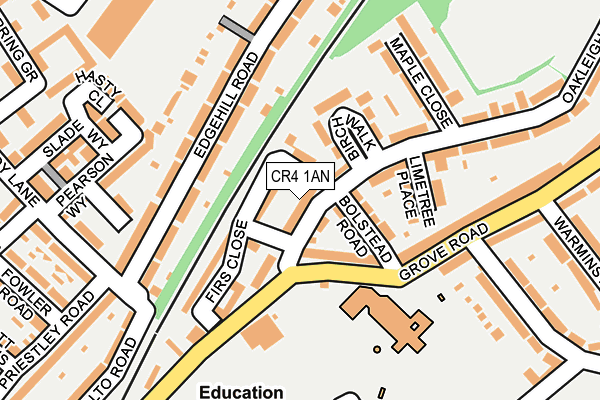 CR4 1AN map - OS OpenMap – Local (Ordnance Survey)