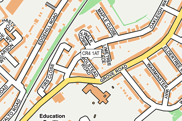 CR4 1AT map - OS OpenMap – Local (Ordnance Survey)