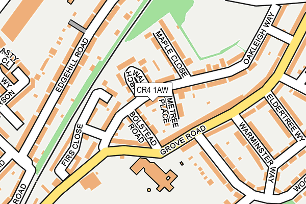 CR4 1AW map - OS OpenMap – Local (Ordnance Survey)