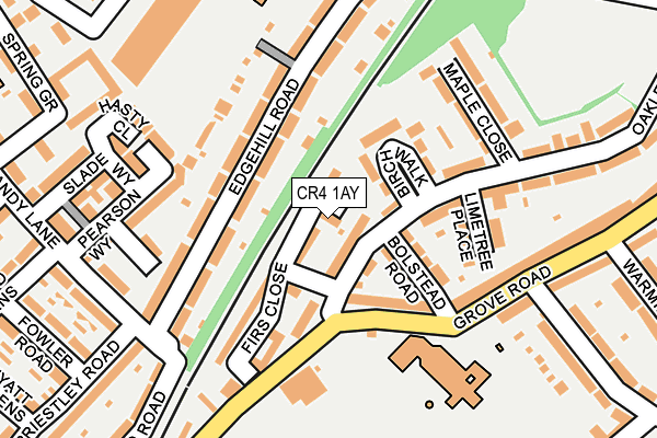 CR4 1AY map - OS OpenMap – Local (Ordnance Survey)
