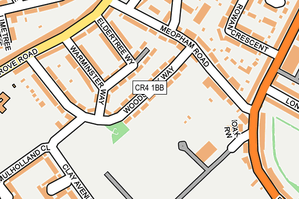 CR4 1BB map - OS OpenMap – Local (Ordnance Survey)