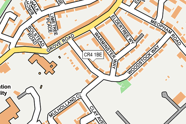 CR4 1BE map - OS OpenMap – Local (Ordnance Survey)