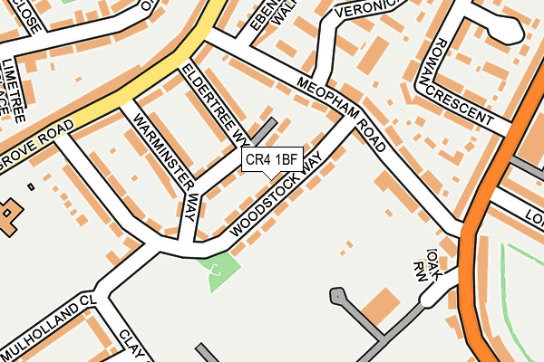 CR4 1BF map - OS OpenMap – Local (Ordnance Survey)