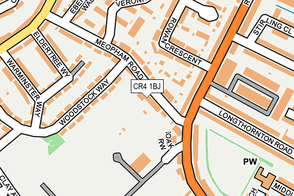 CR4 1BJ map - OS OpenMap – Local (Ordnance Survey)