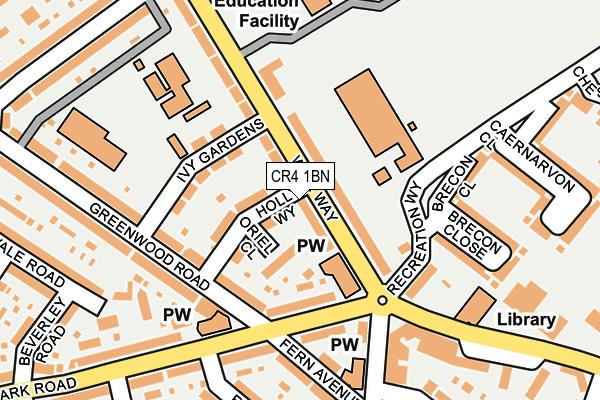 CR4 1BN map - OS OpenMap – Local (Ordnance Survey)