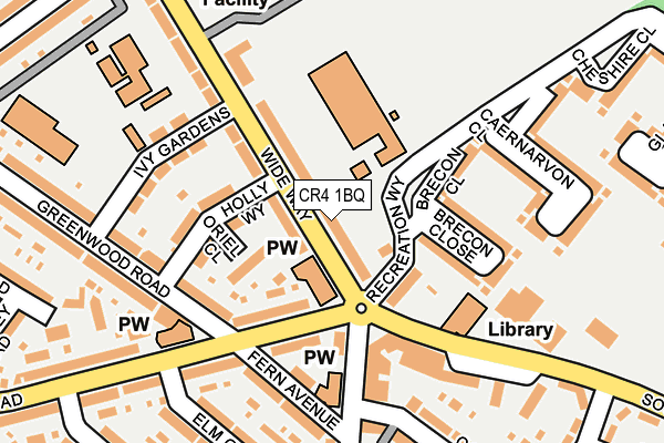 CR4 1BQ map - OS OpenMap – Local (Ordnance Survey)