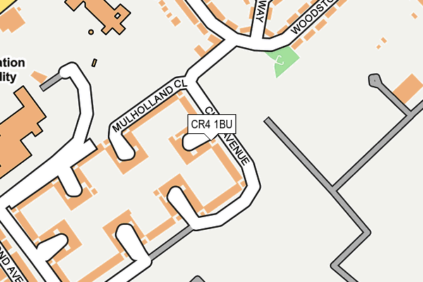 CR4 1BU map - OS OpenMap – Local (Ordnance Survey)