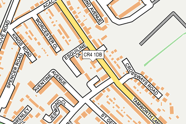 CR4 1DB map - OS OpenMap – Local (Ordnance Survey)