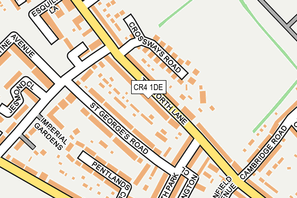 CR4 1DE map - OS OpenMap – Local (Ordnance Survey)