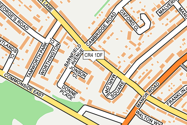 CR4 1DF map - OS OpenMap – Local (Ordnance Survey)