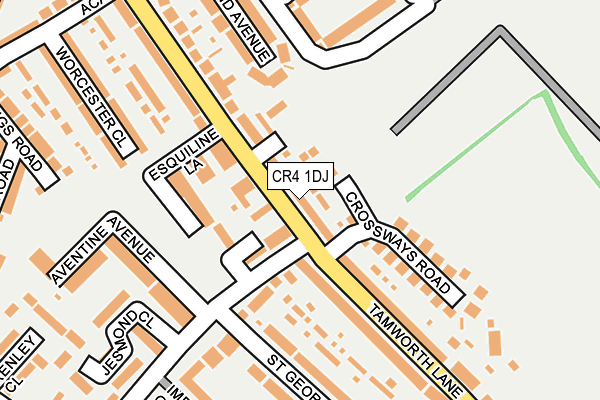 CR4 1DJ map - OS OpenMap – Local (Ordnance Survey)