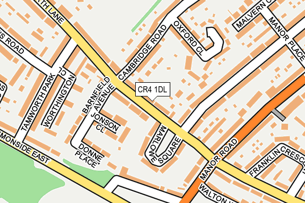 CR4 1DL map - OS OpenMap – Local (Ordnance Survey)