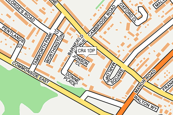 CR4 1DP map - OS OpenMap – Local (Ordnance Survey)