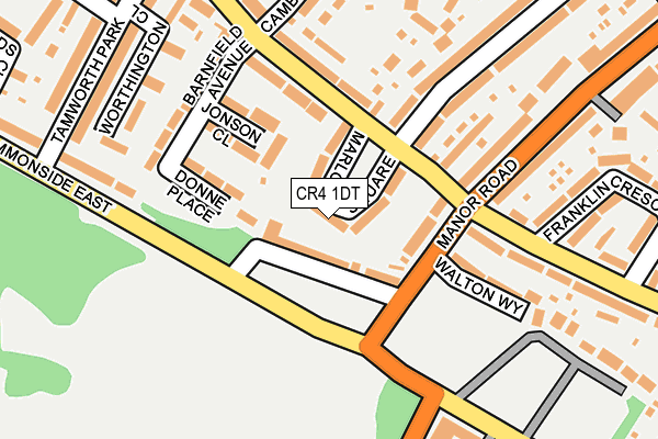 CR4 1DT map - OS OpenMap – Local (Ordnance Survey)