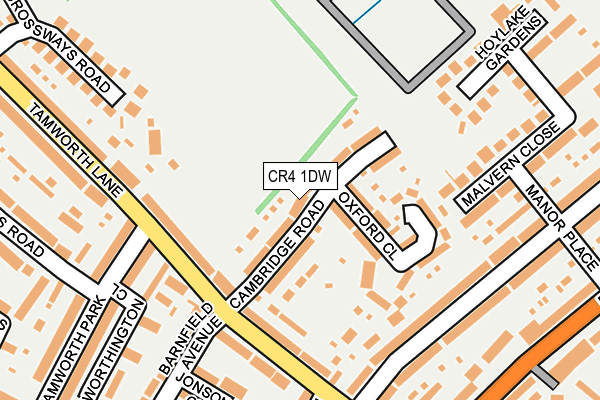 CR4 1DW map - OS OpenMap – Local (Ordnance Survey)