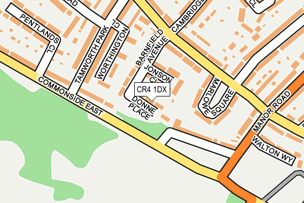 CR4 1DX map - OS OpenMap – Local (Ordnance Survey)