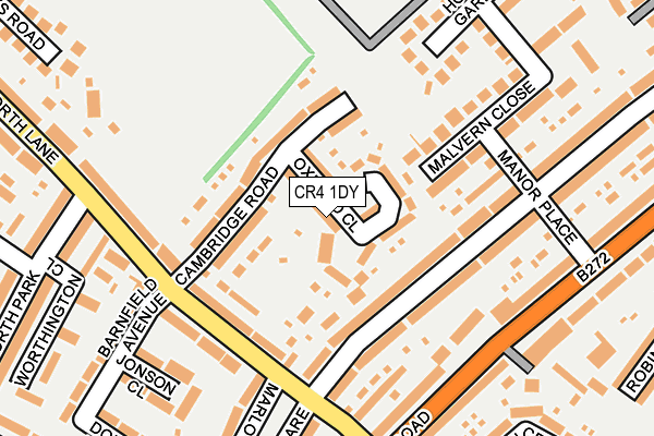 CR4 1DY map - OS OpenMap – Local (Ordnance Survey)