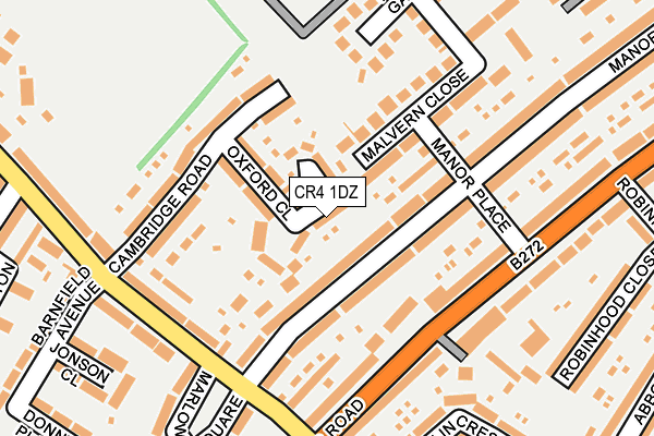 CR4 1DZ map - OS OpenMap – Local (Ordnance Survey)