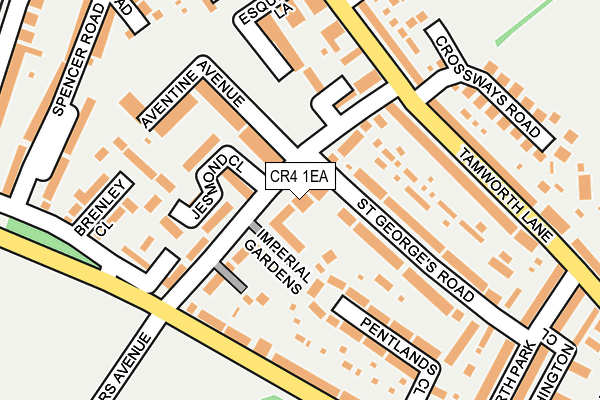 CR4 1EA map - OS OpenMap – Local (Ordnance Survey)