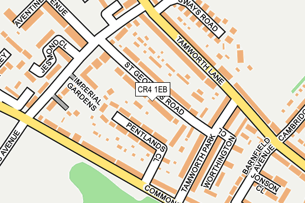 CR4 1EB map - OS OpenMap – Local (Ordnance Survey)