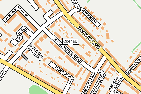 CR4 1ED map - OS OpenMap – Local (Ordnance Survey)