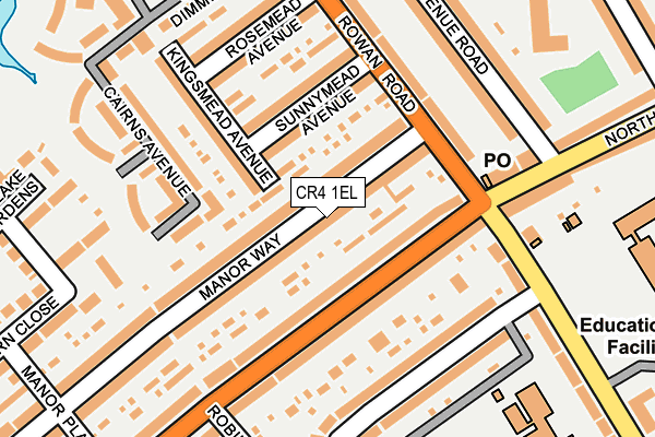 CR4 1EL map - OS OpenMap – Local (Ordnance Survey)