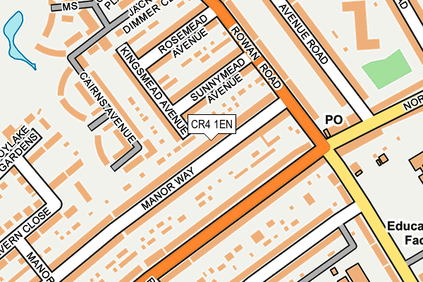 CR4 1EN map - OS OpenMap – Local (Ordnance Survey)