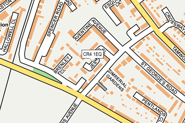 CR4 1EQ map - OS OpenMap – Local (Ordnance Survey)