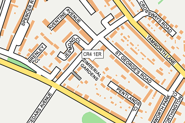 CR4 1ER map - OS OpenMap – Local (Ordnance Survey)