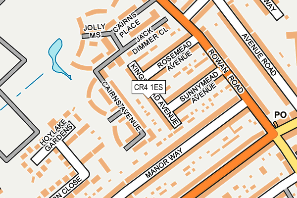 CR4 1ES map - OS OpenMap – Local (Ordnance Survey)
