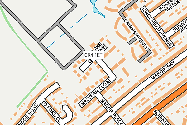 CR4 1ET map - OS OpenMap – Local (Ordnance Survey)