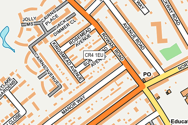 CR4 1EU map - OS OpenMap – Local (Ordnance Survey)