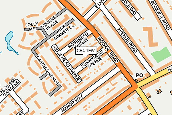 CR4 1EW map - OS OpenMap – Local (Ordnance Survey)