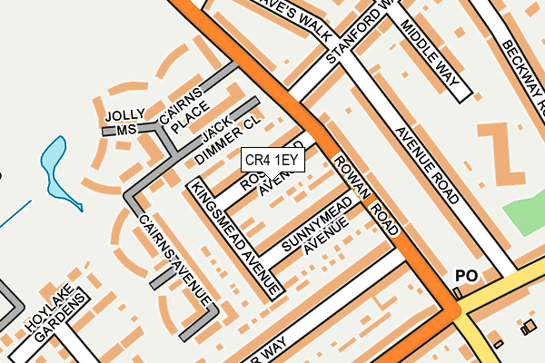 CR4 1EY map - OS OpenMap – Local (Ordnance Survey)