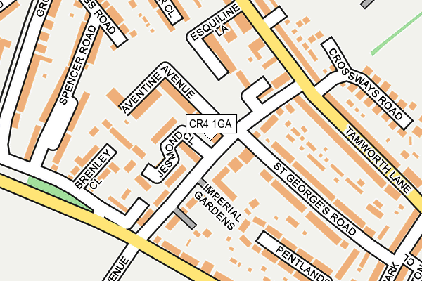 CR4 1GA map - OS OpenMap – Local (Ordnance Survey)