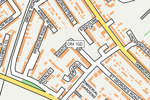 CR4 1GD map - OS OpenMap – Local (Ordnance Survey)