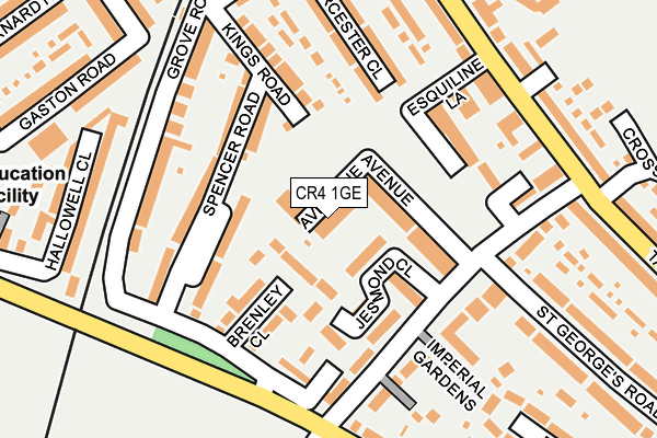 CR4 1GE map - OS OpenMap – Local (Ordnance Survey)