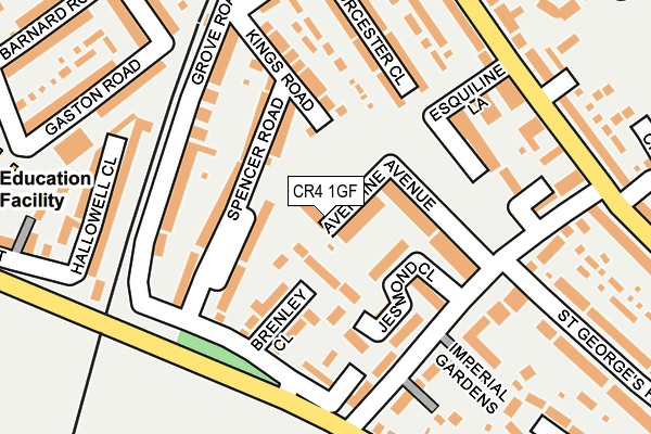 CR4 1GF map - OS OpenMap – Local (Ordnance Survey)