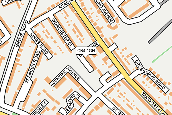 CR4 1GH map - OS OpenMap – Local (Ordnance Survey)